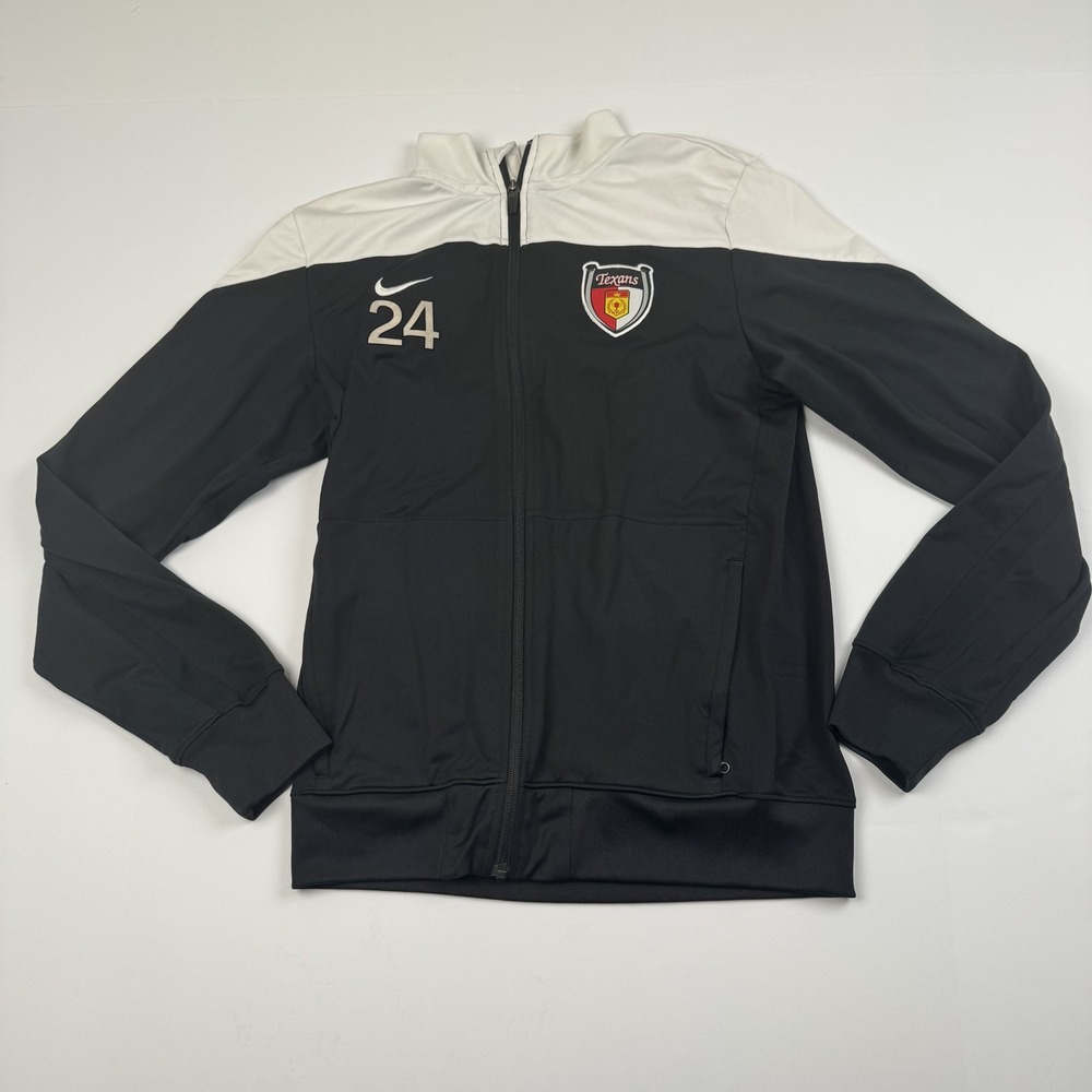 Texas Texans Soccer Jacket Mens Small Black White Dri-FIT Full Zip Nike 24 Crest